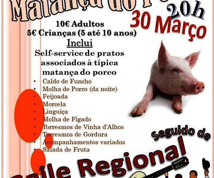 JANTAR DE MATANÇA / BAILES REGIONAIS – Próximo dia 30 na Casa do Povo de Velas (Beira) – Ilha de São Jorge